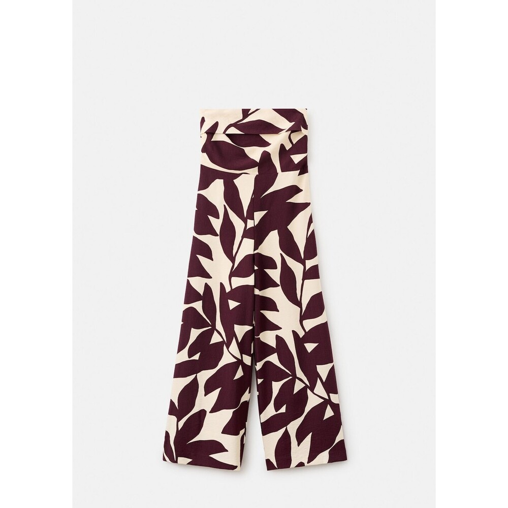 MANGO Printed Strapless Jumpsuit Size M